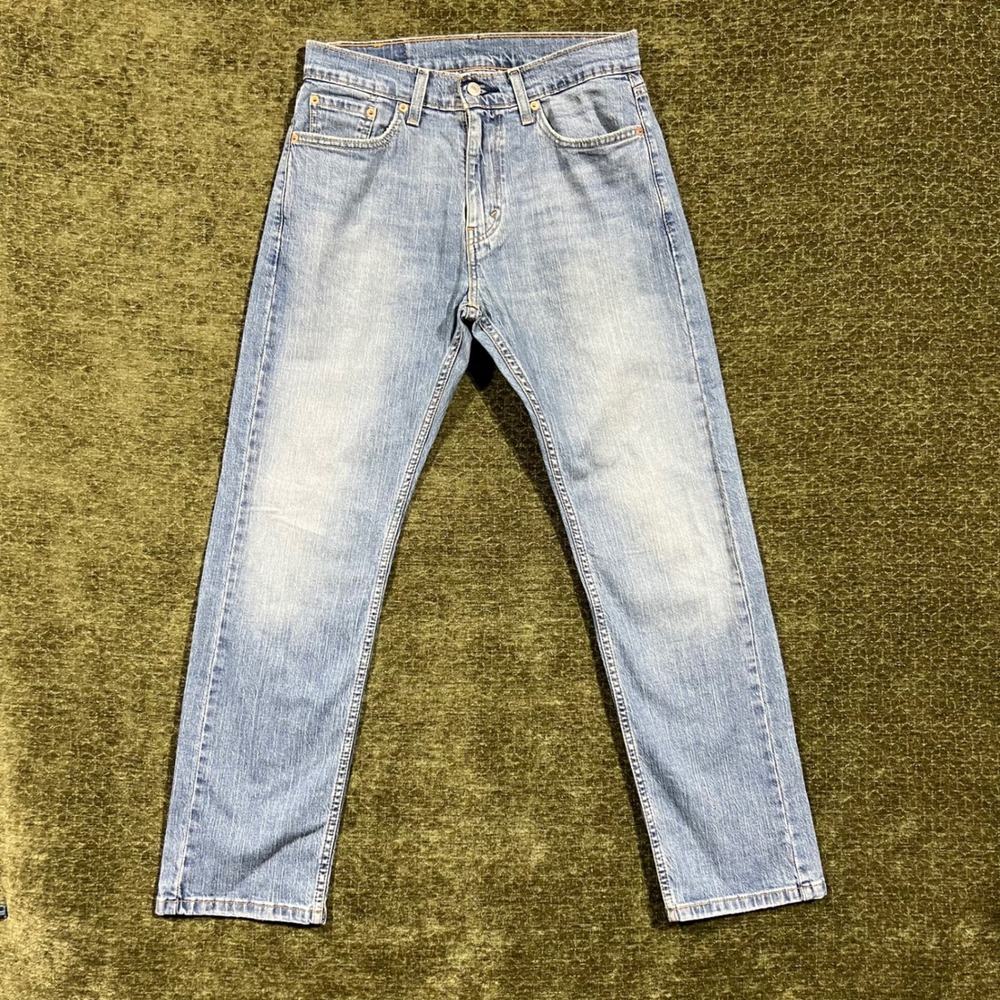 Levi's 505 Regular Fit Jeans Mens 30x30 Blue Light Wash Straight Leg Denim